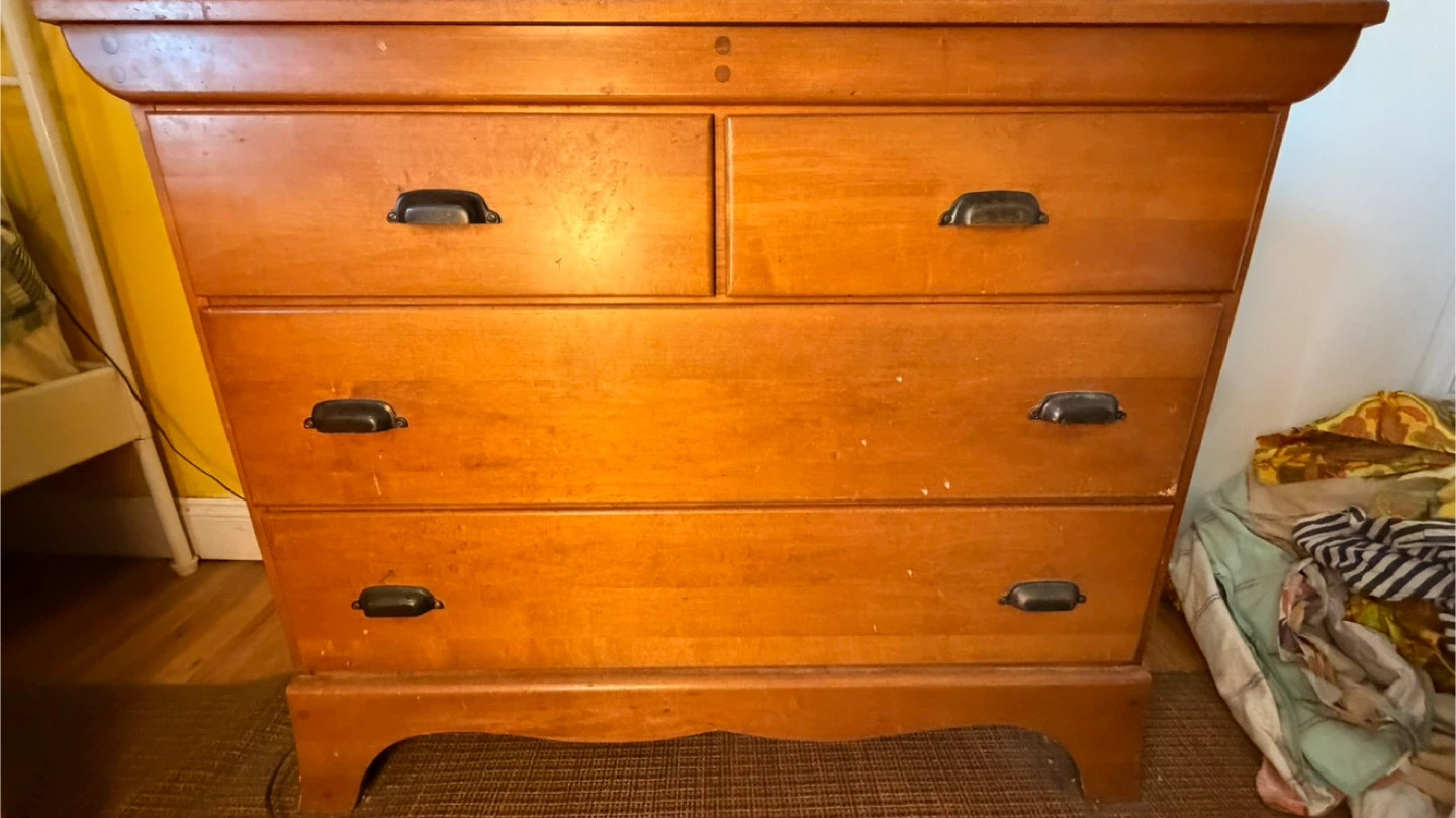 Retro Wooden Desk, Dresser, and Nightstand Set - photo 2