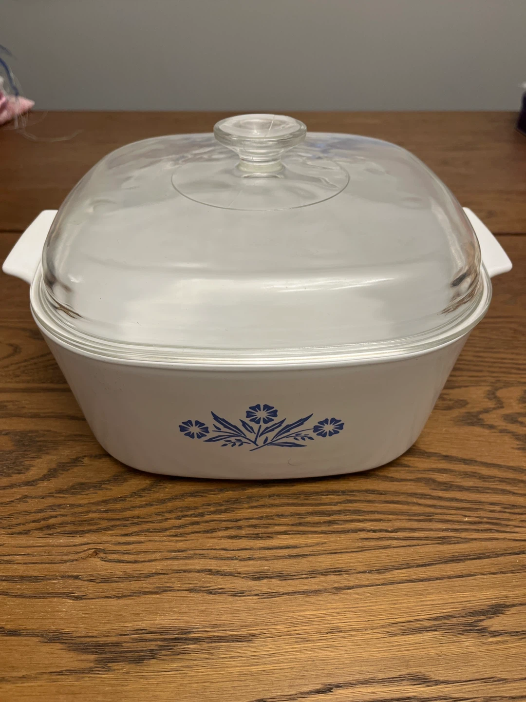 CorningWare Blue Flower Casserole Dish with Glass Lid