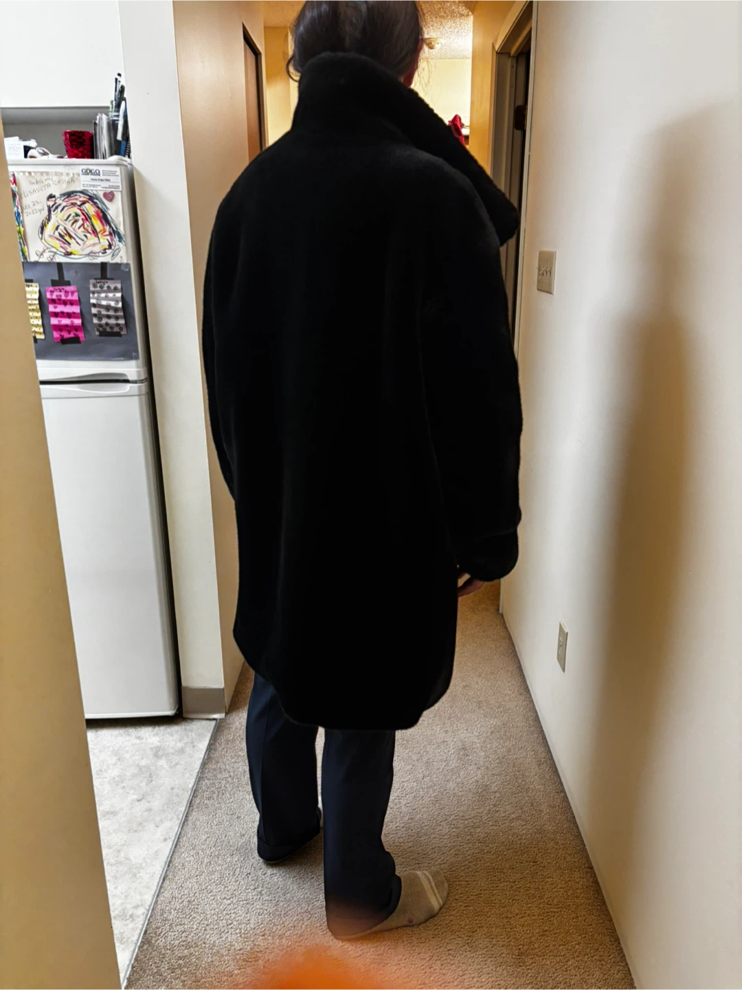 Black Faux Fur Coat - photo 2