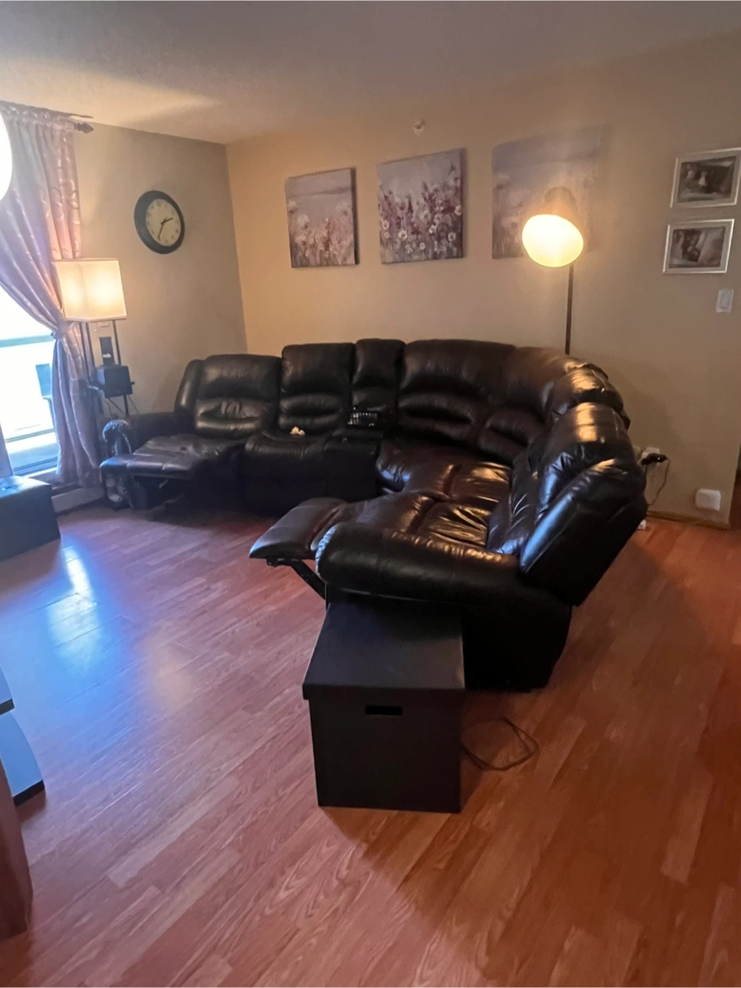Brown Leather Sectional Recliner Sofa - photo 2