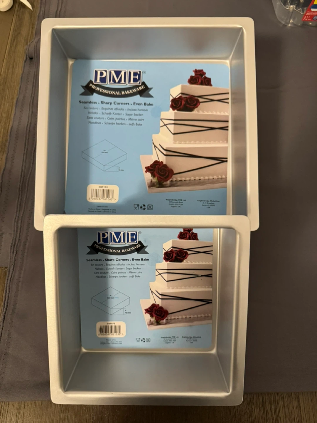PME Professional Bakeware Square Cake Pans (2 Sizes)