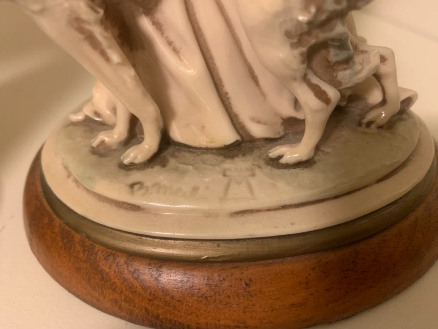 Pair of Elegant Lady Figurines with Dogs - photo 3