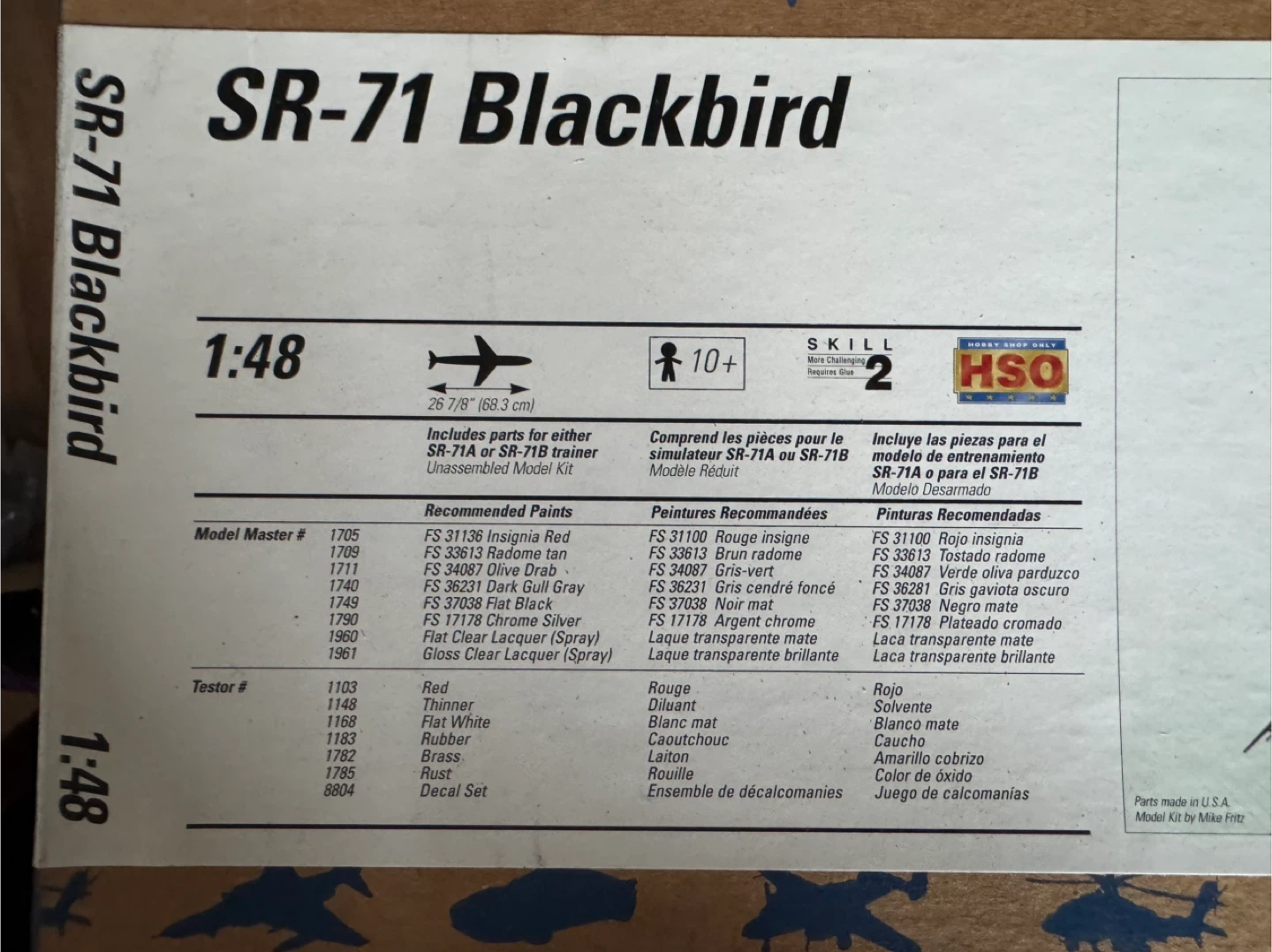 SR-71 Blackbird Model Kit for sale - photo 2