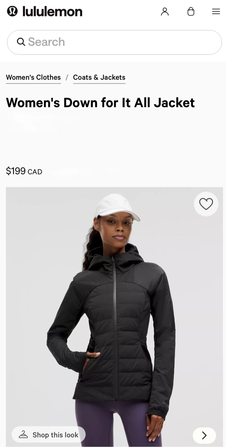 Lululemon Down for it All Jacket