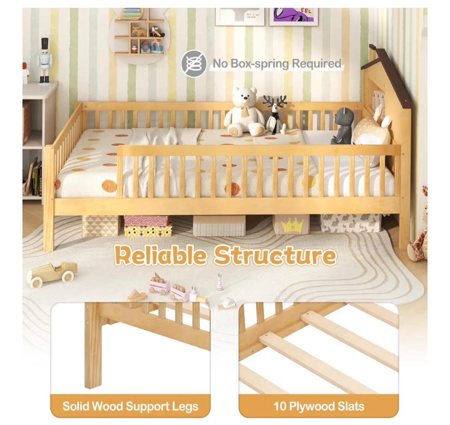 Twin/toddler bed with rails - photo 5