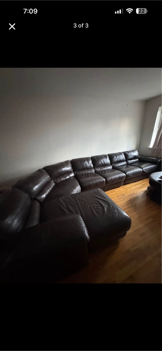 Dark Brown Leather Sectional Sofa