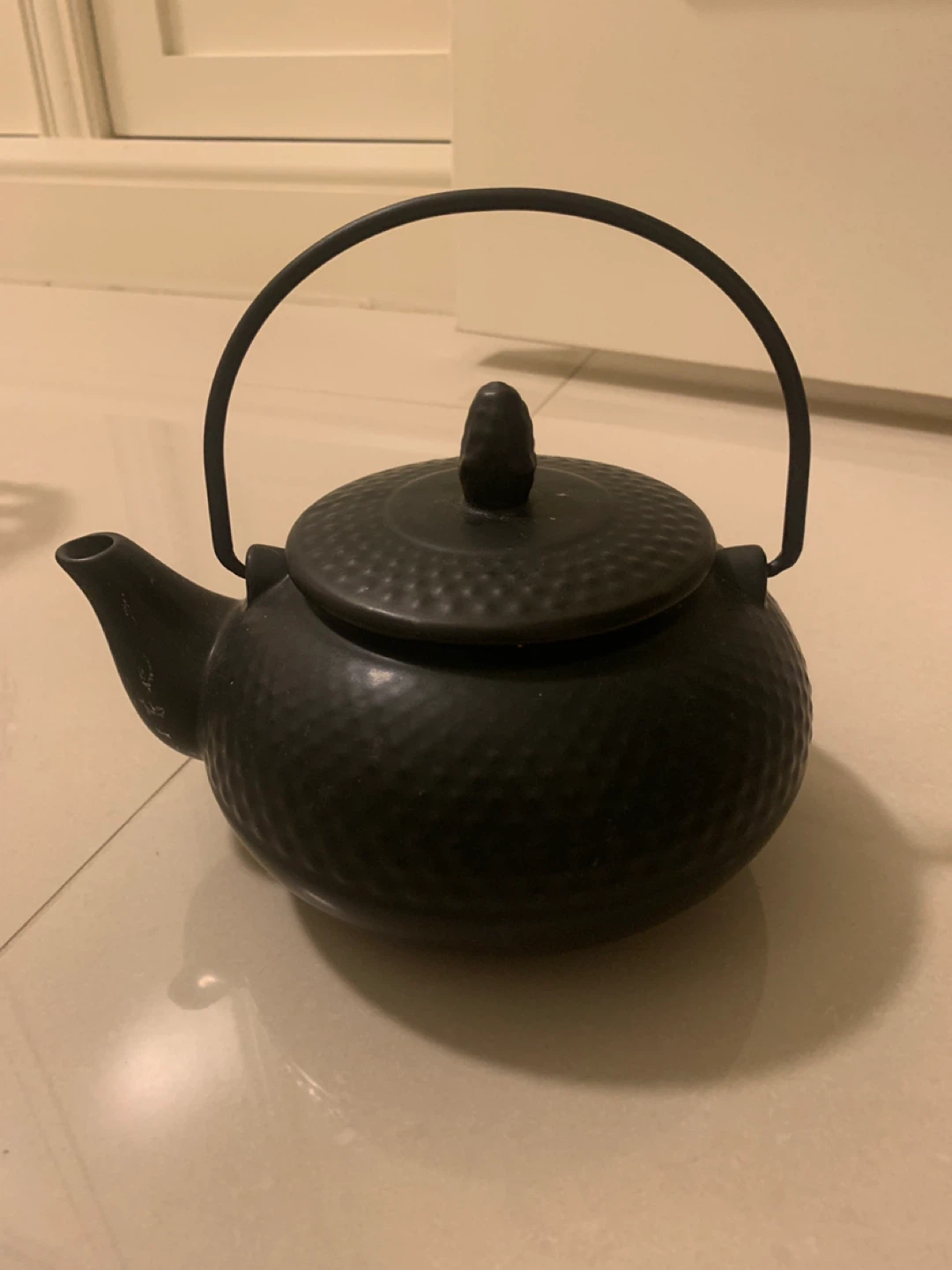 Black Cast Iron Teapot