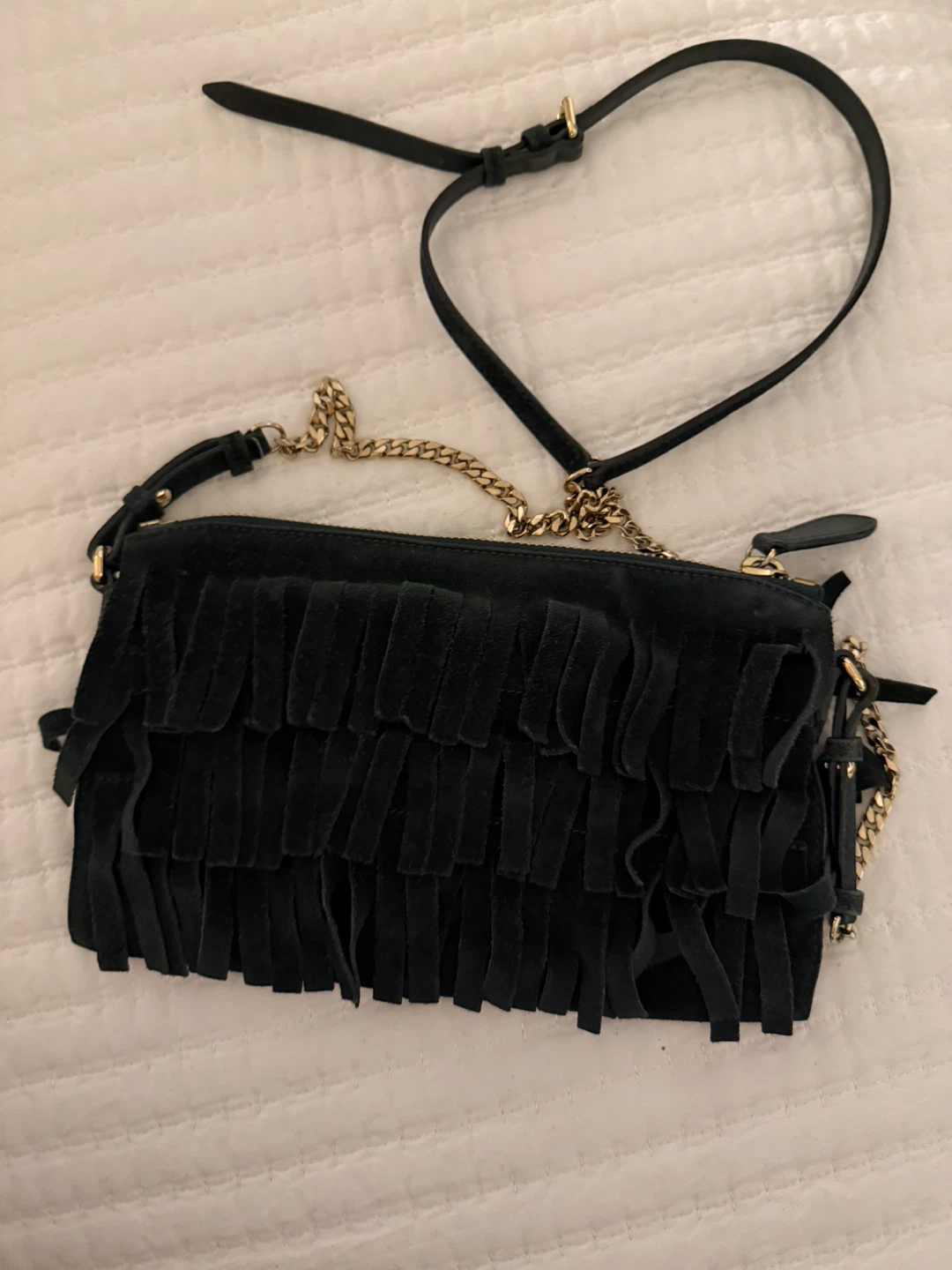 Burberry  green Suede Fringe Crossbody Bag - photo 2