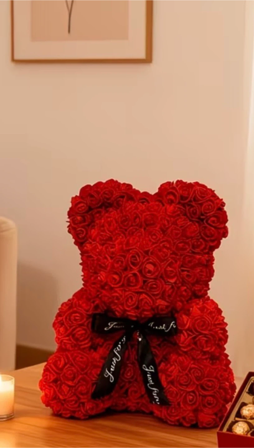 Red Rose Bear with "Just for you" ribbon