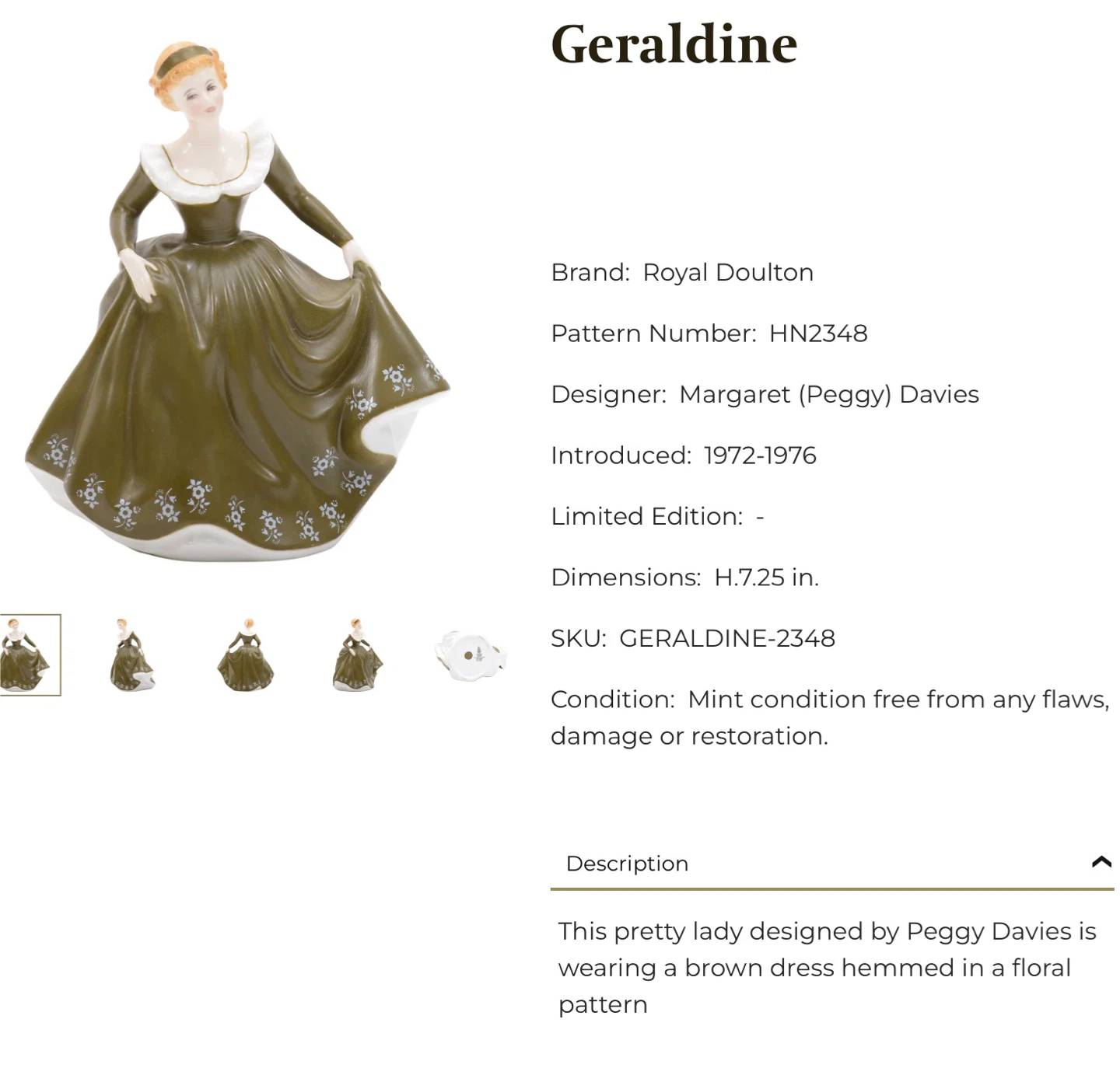 Royal Doulton Geraldine HN2348 Figurine - photo 5