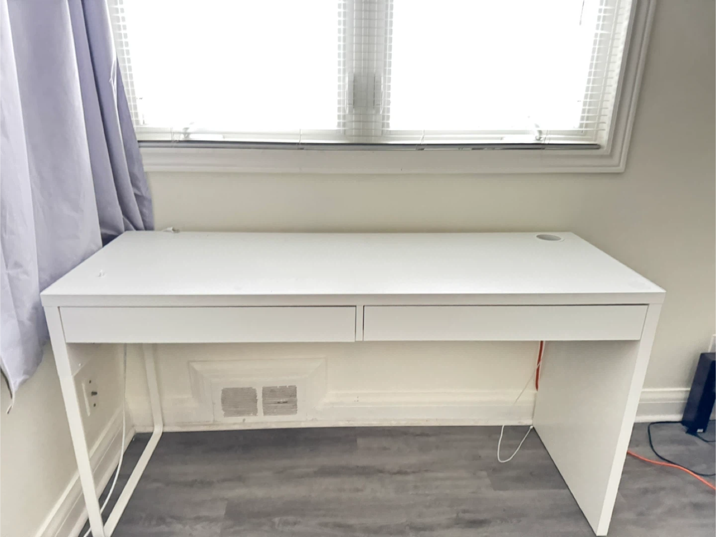 Ikea White Desk with Two Drawers