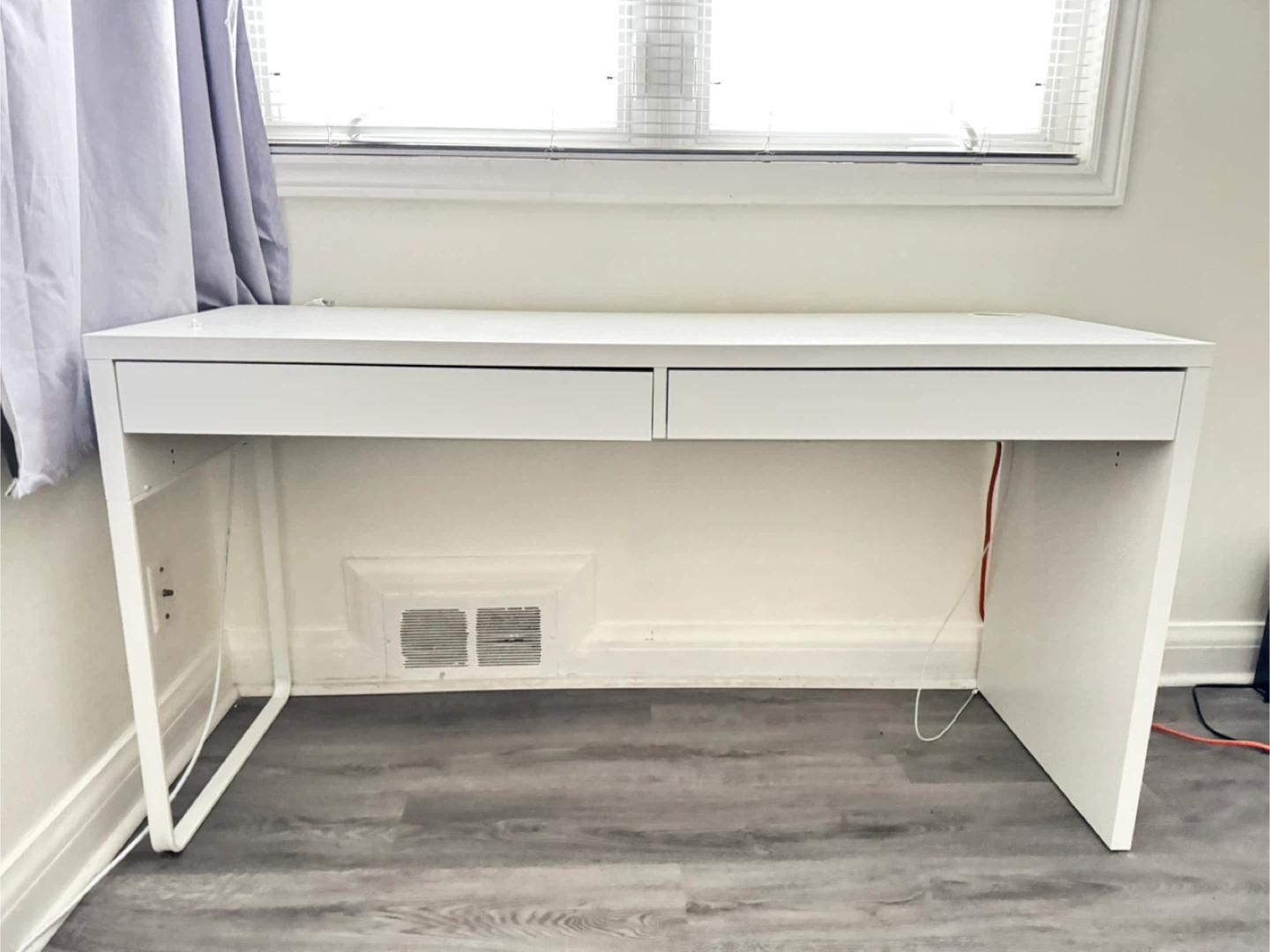 Ikea White Desk with Two Drawers - photo 2
