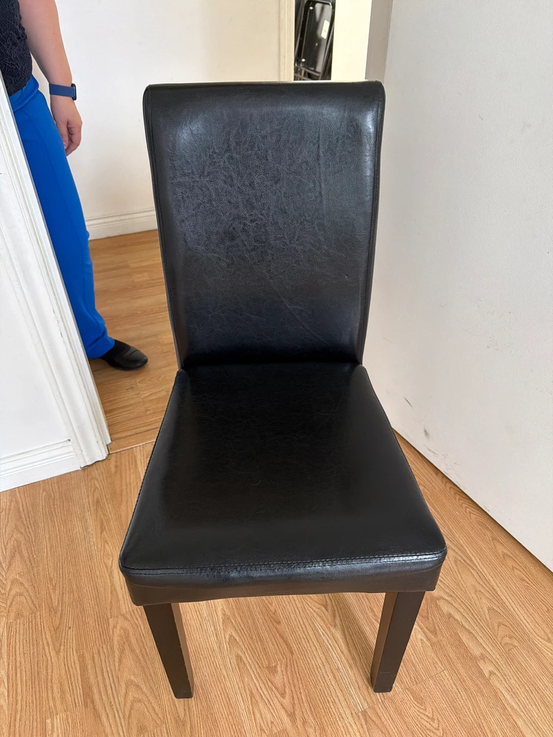Black Faux Leather Dining Chair *4