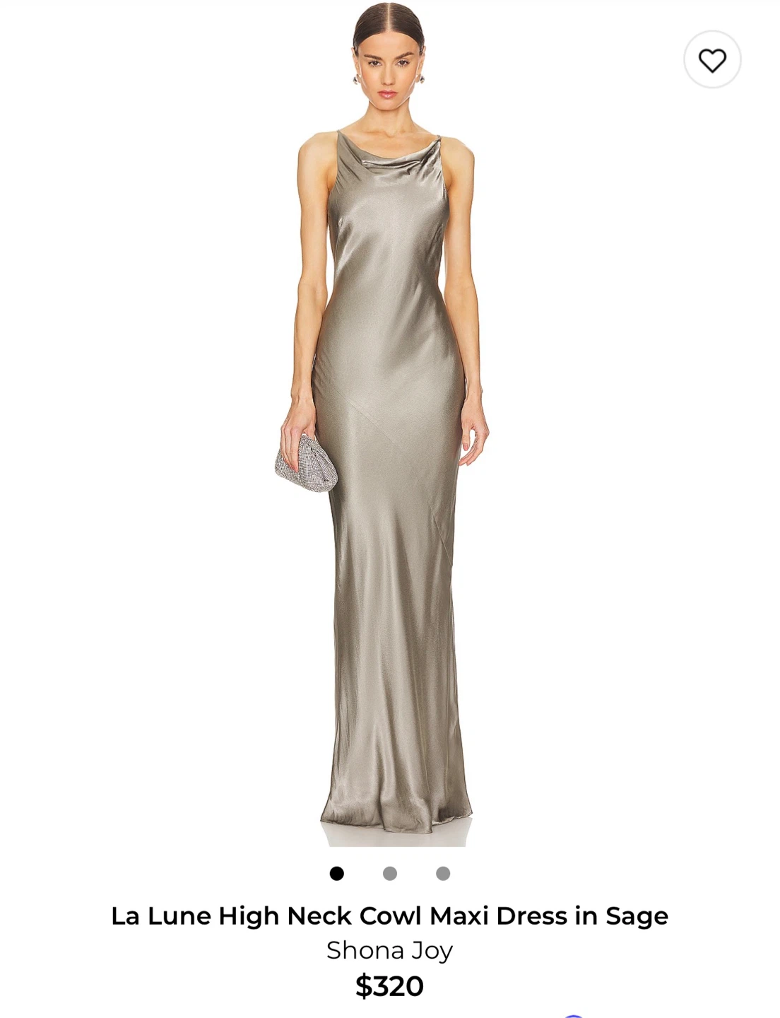 Shona Joy La Lune High Neck Cowl Maxi Dress in Sage