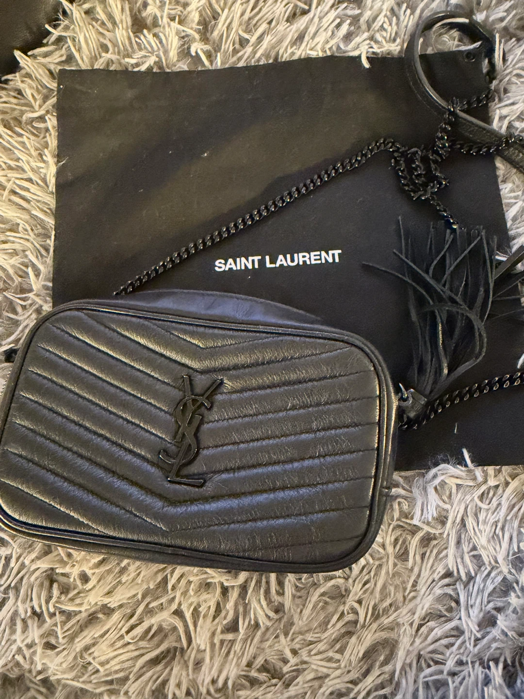 Saint Laurent Black Leather Camera Bag