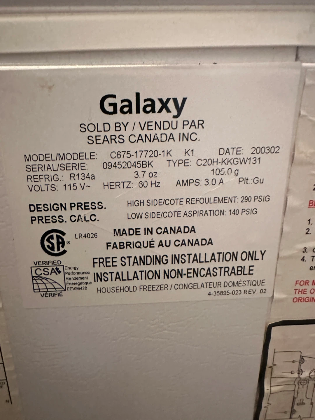 Galaxy Chest Freezer C675-17720-1K - photo 2
