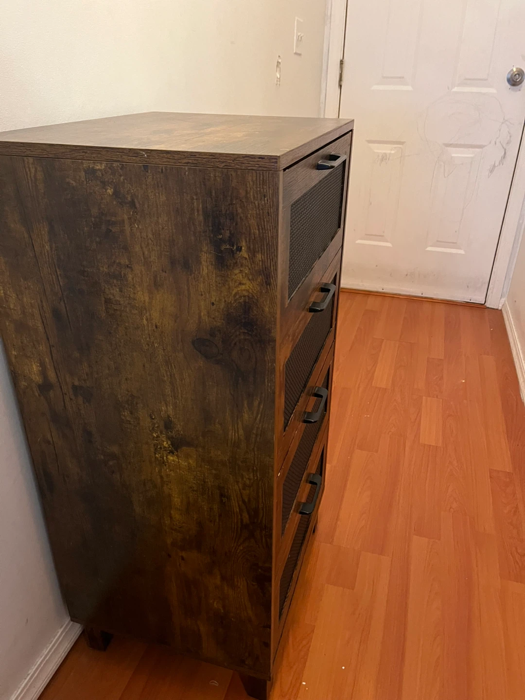 Dark Wood 4-Drawer Dresser with Mesh Fronts - photo 3