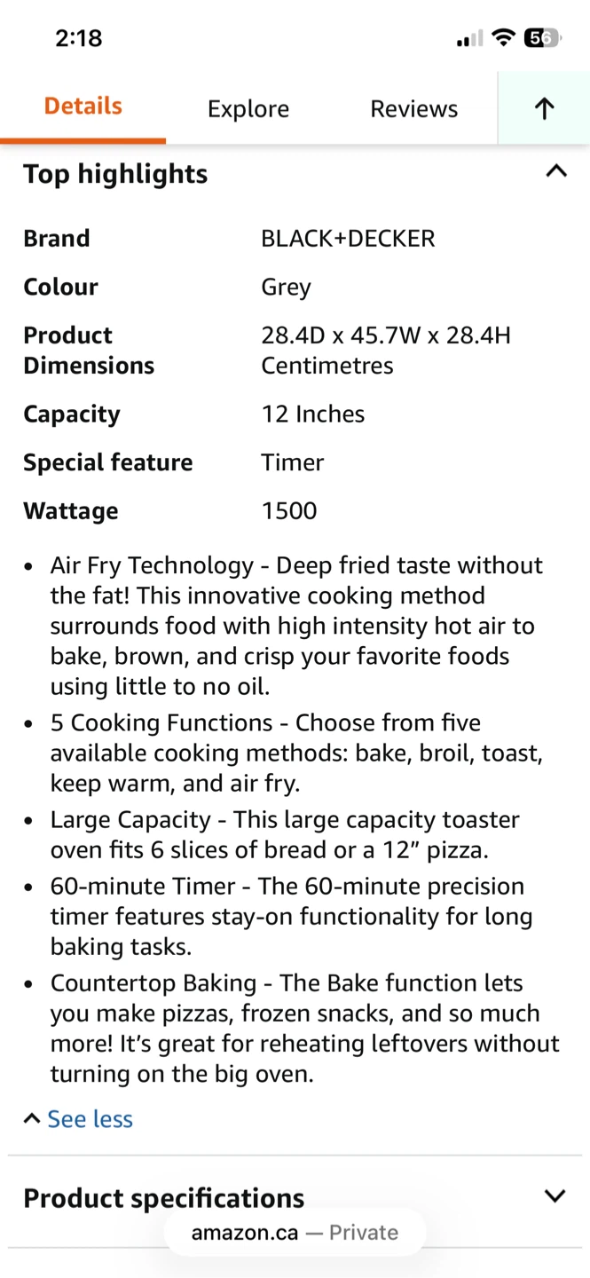 BLACK+DECKER Crisp 'N Bake Air Fry Toaster Oven - Silver - photo 3