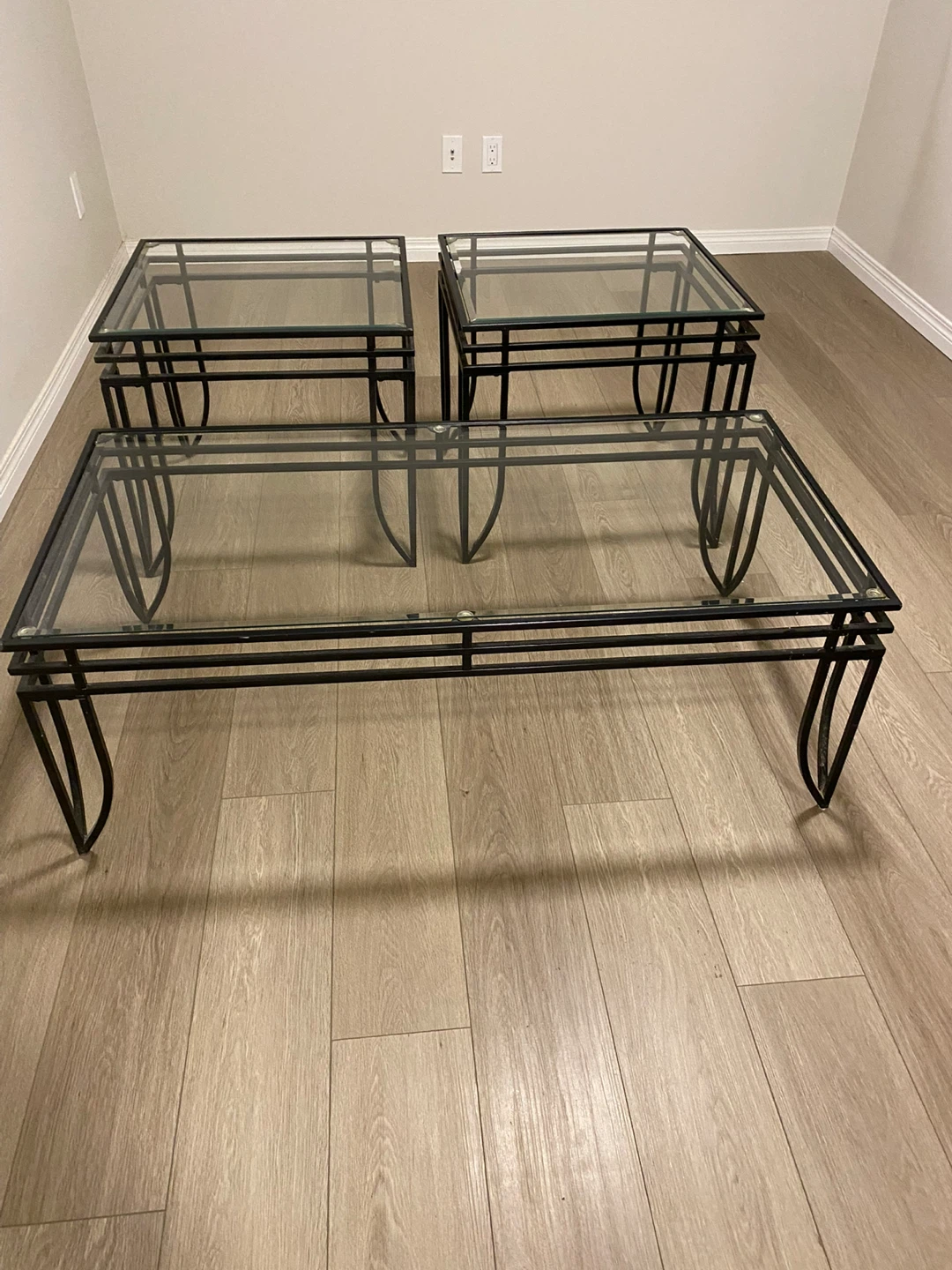 Glass Top Coffee Table Set with End Tables - photo 2
