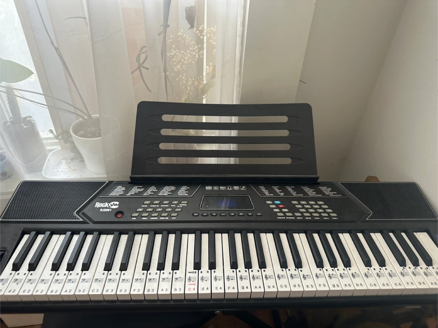 RockJam 61-Key Electronic Keyboard with Stand and Headphones