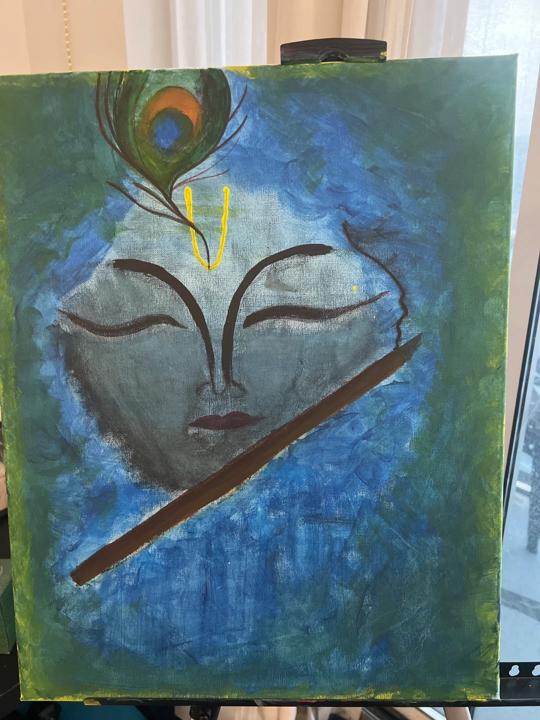 Handmade Painting of Lord Krishna - photo 3