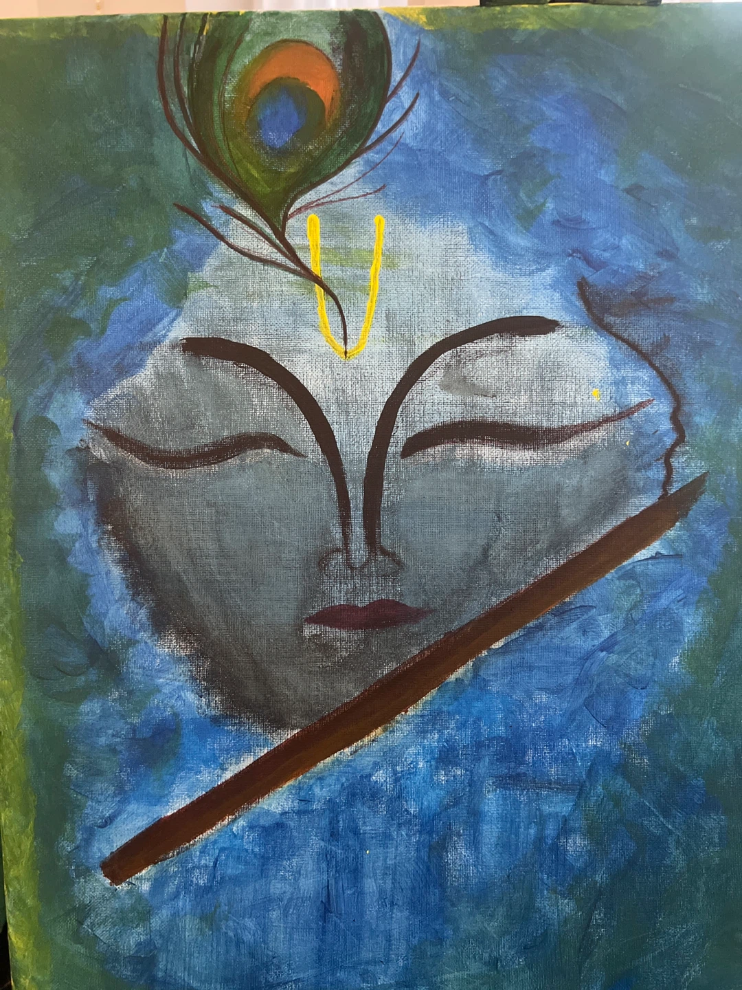Handmade Painting of Lord Krishna - photo 2