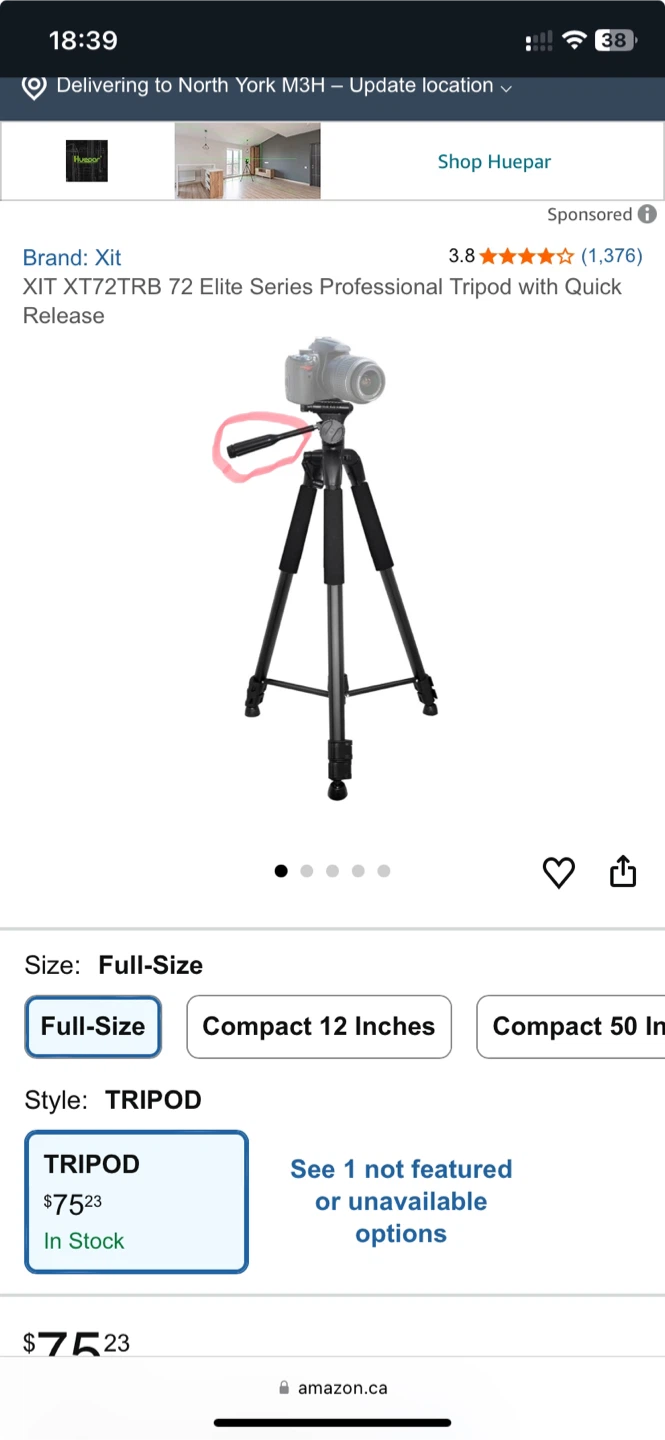 Xit XT72TRB Professional Tripod with Quick Release