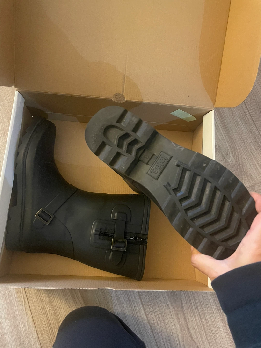Totes Women's Black Rain Boots Size 8 - photo 2