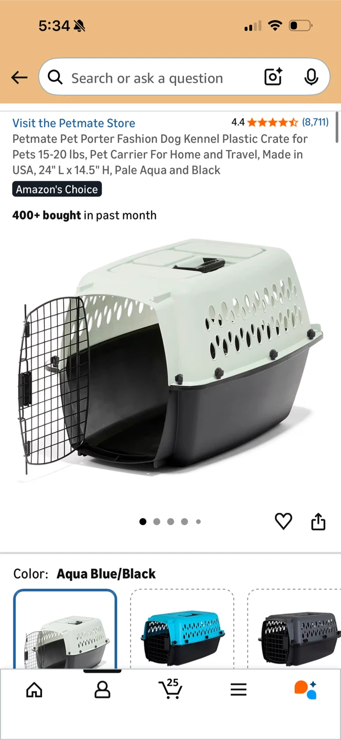 Petmate Pet Porter Dog Kennel Plastic Crate
