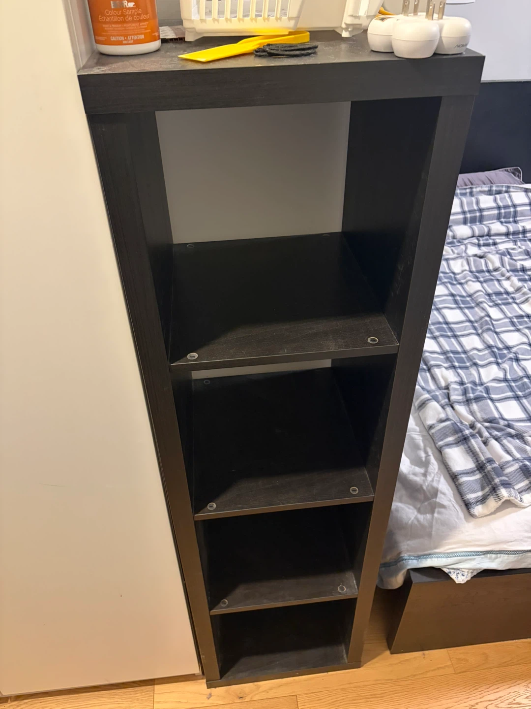 TWO IKEA Kallax 4 shelf bookcases