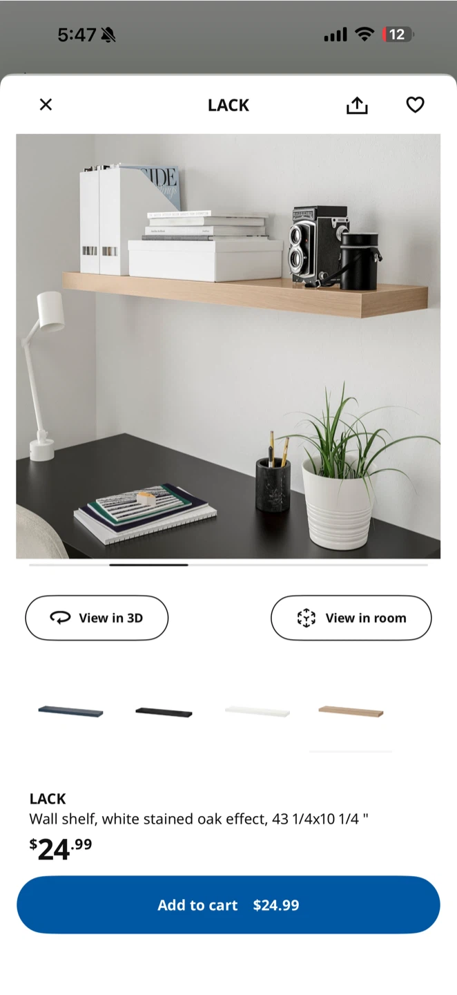 IKEA LACK Wall Shelf - White Stained Oak Effect - photo 3