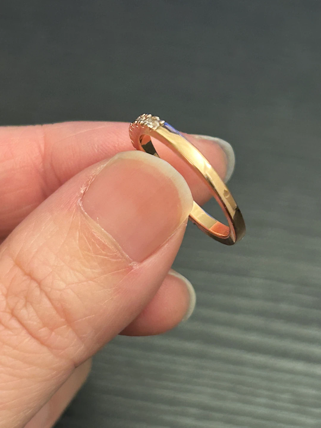 Rose Gold Simulated Diamond Band Ring - photo 3