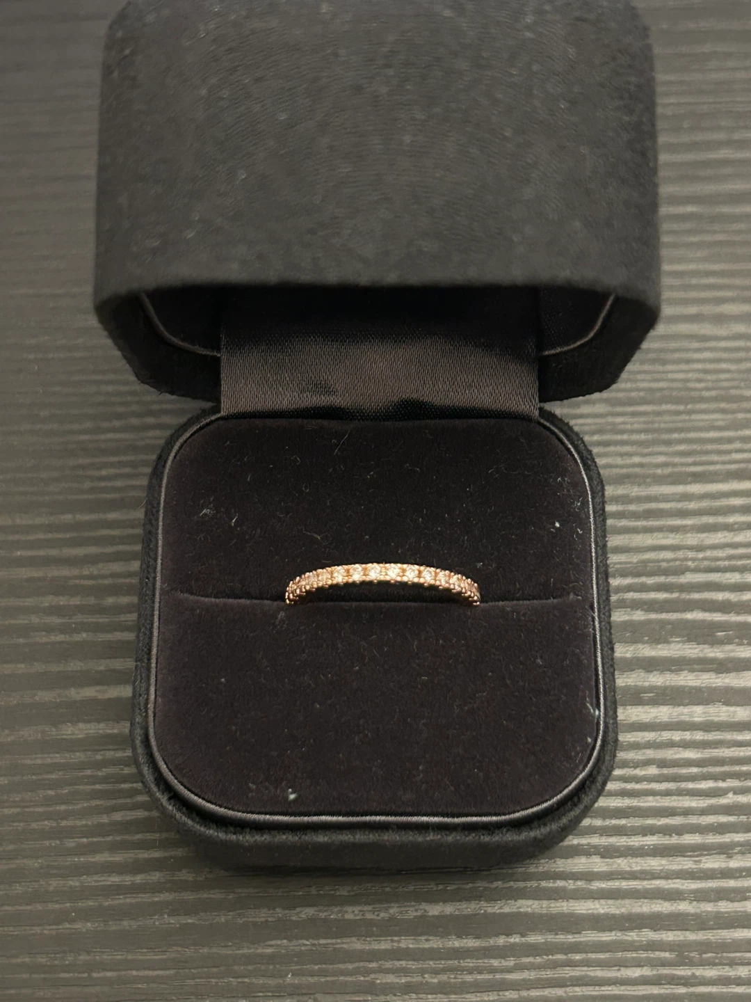 Rose Gold Simulated Diamond Band Ring