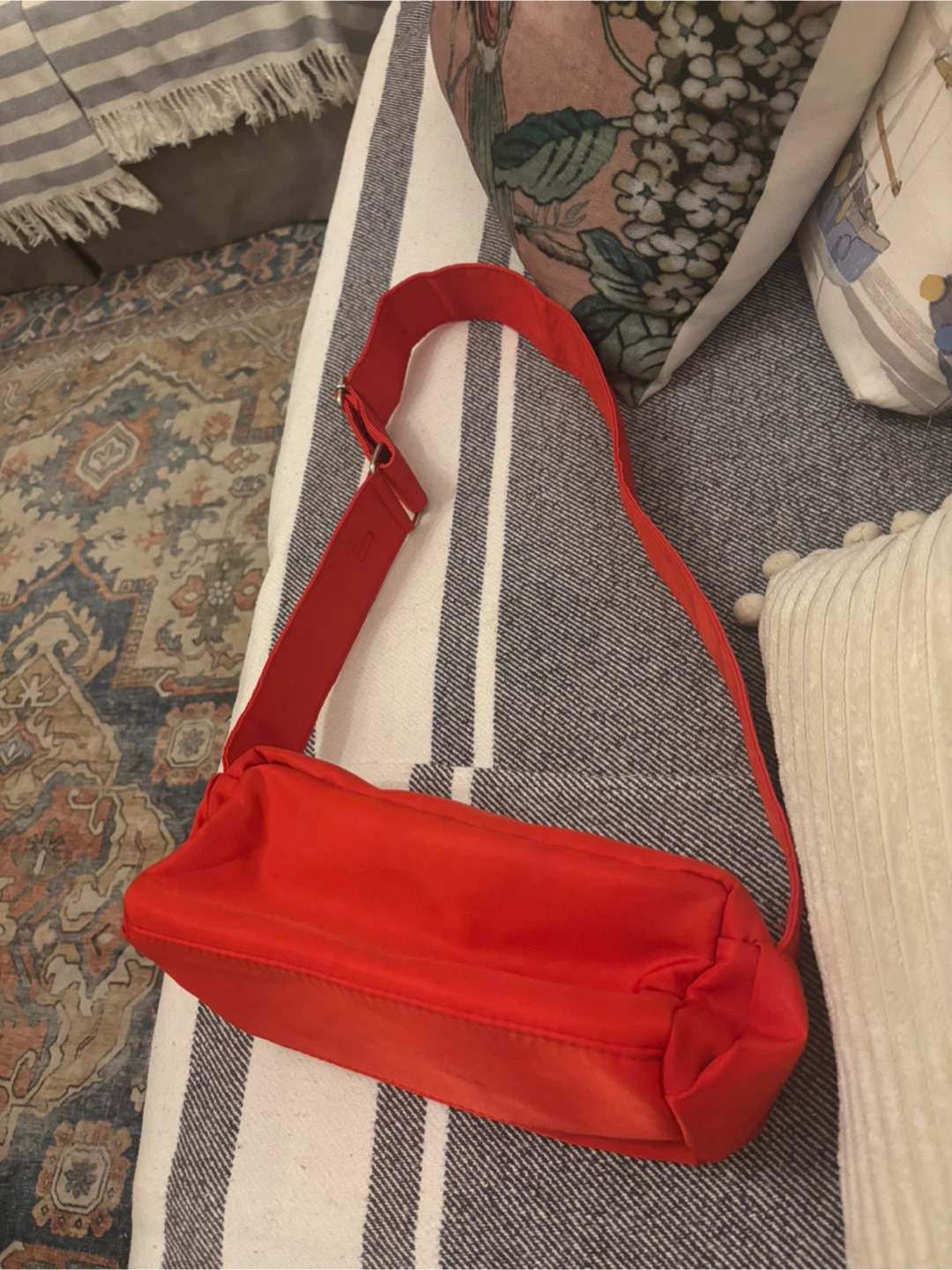 Red Nylon Crossbody Bag