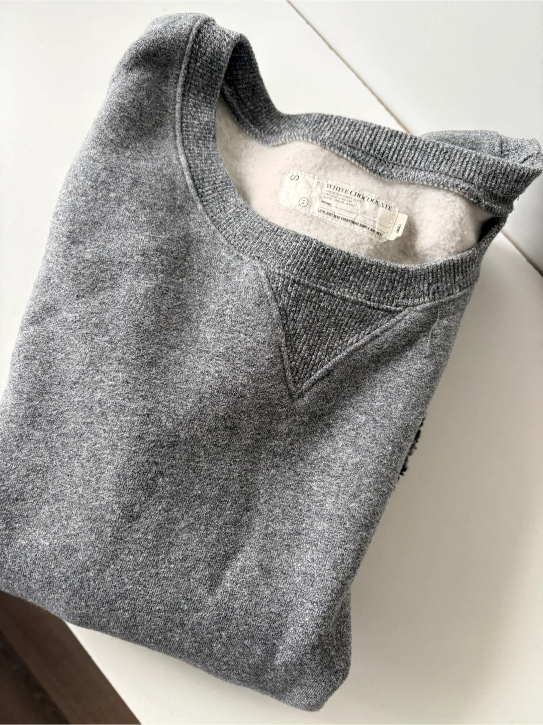 🥕White Chocolate Grey Crewneck Sweatshirt with Pocket - photo 2