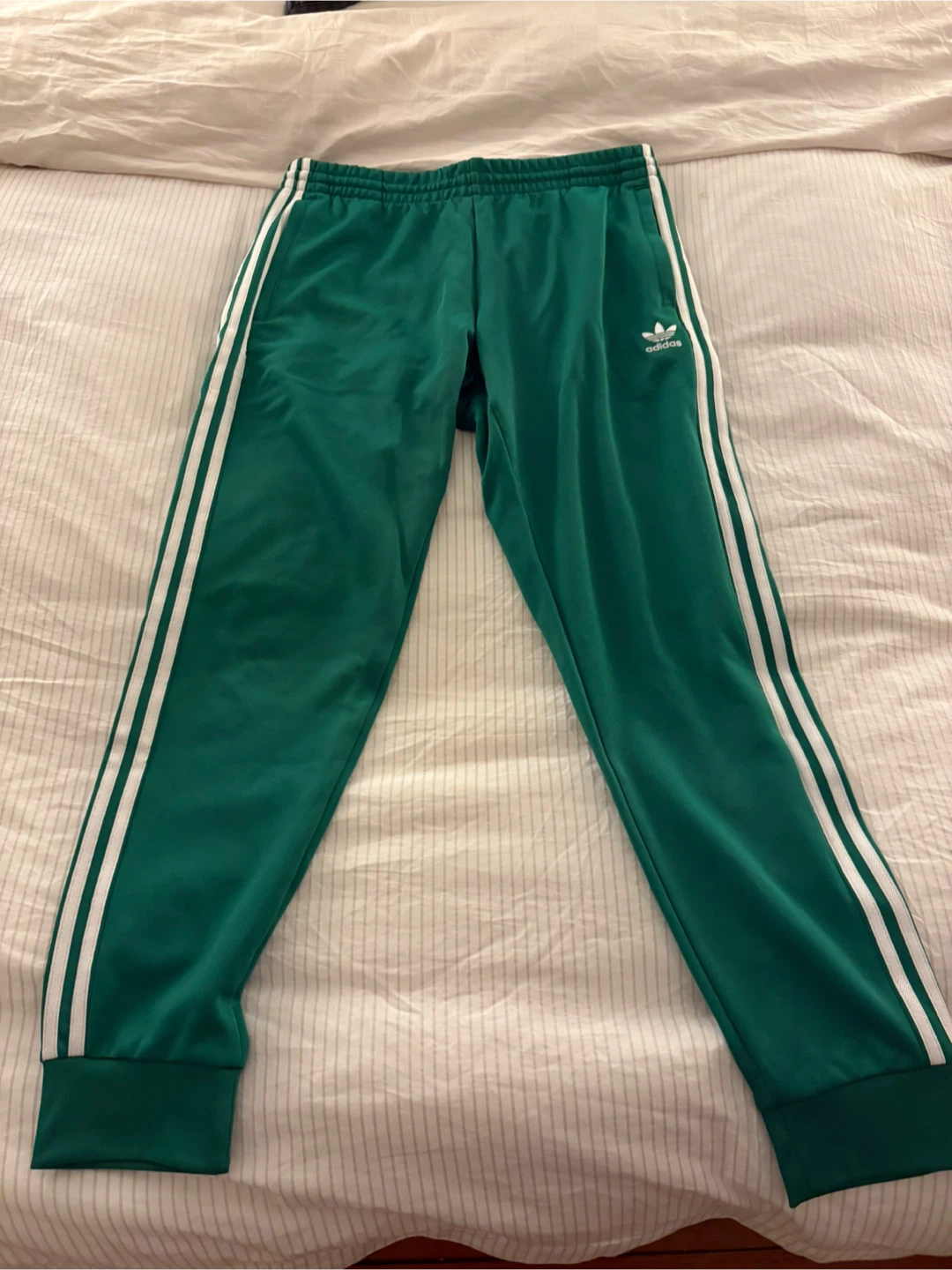 Green Adidas Track Pants - Size L
