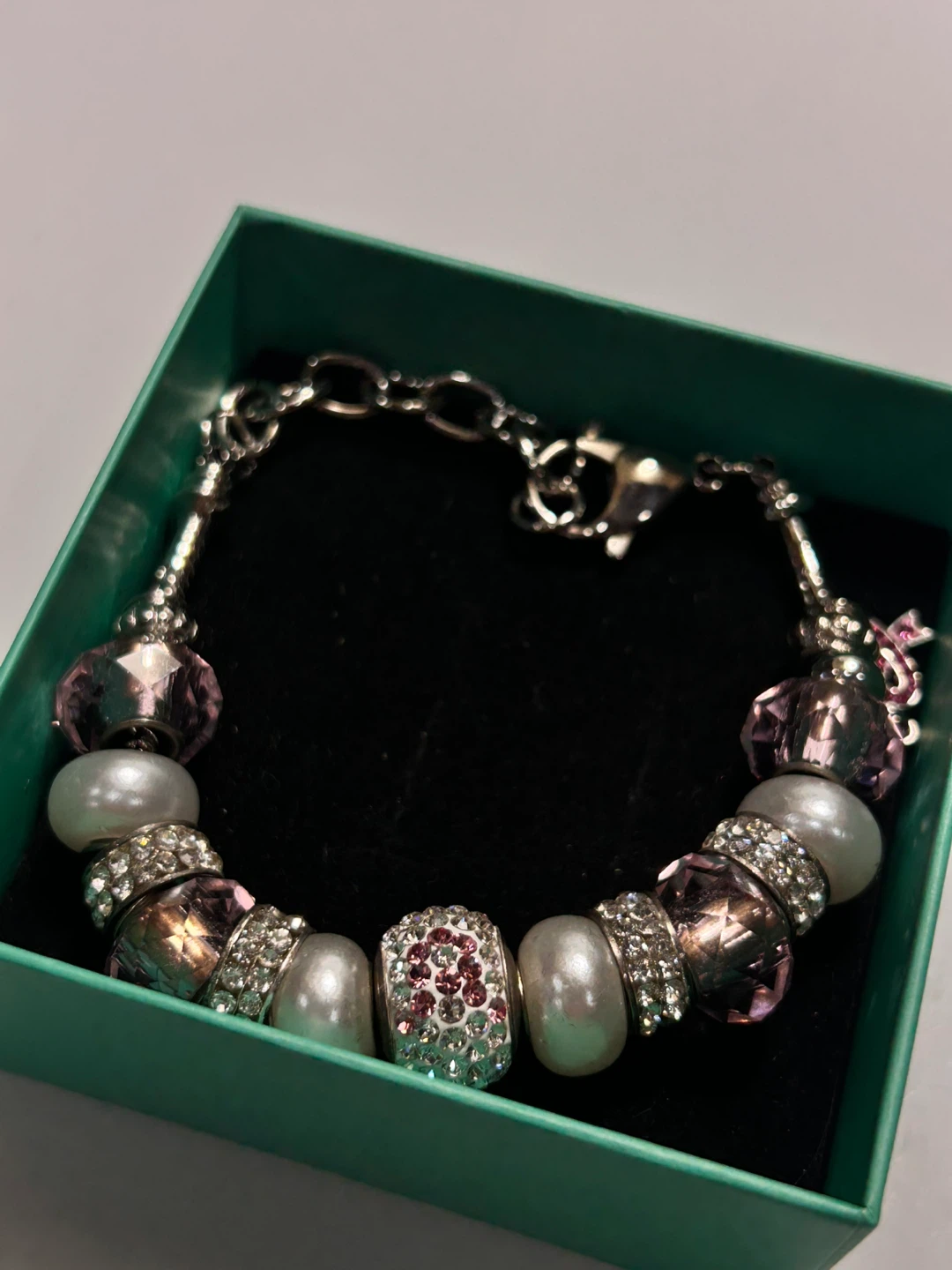 Bella Perlina Charm Bracelet with Pink Ribbon Accent - photo 3