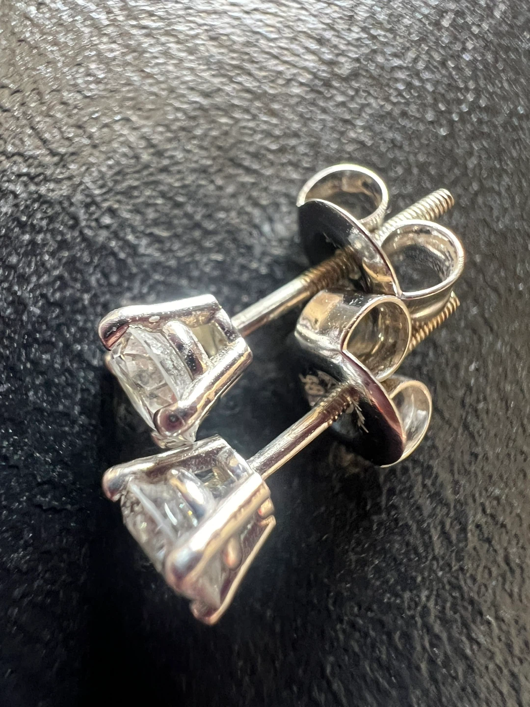 14K White Gold Diamond Earrings