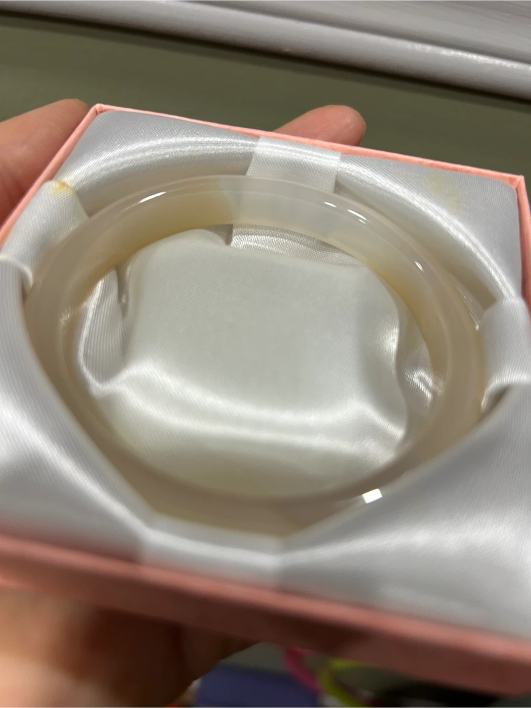White Jadeite Bangle Bracelet - photo 4