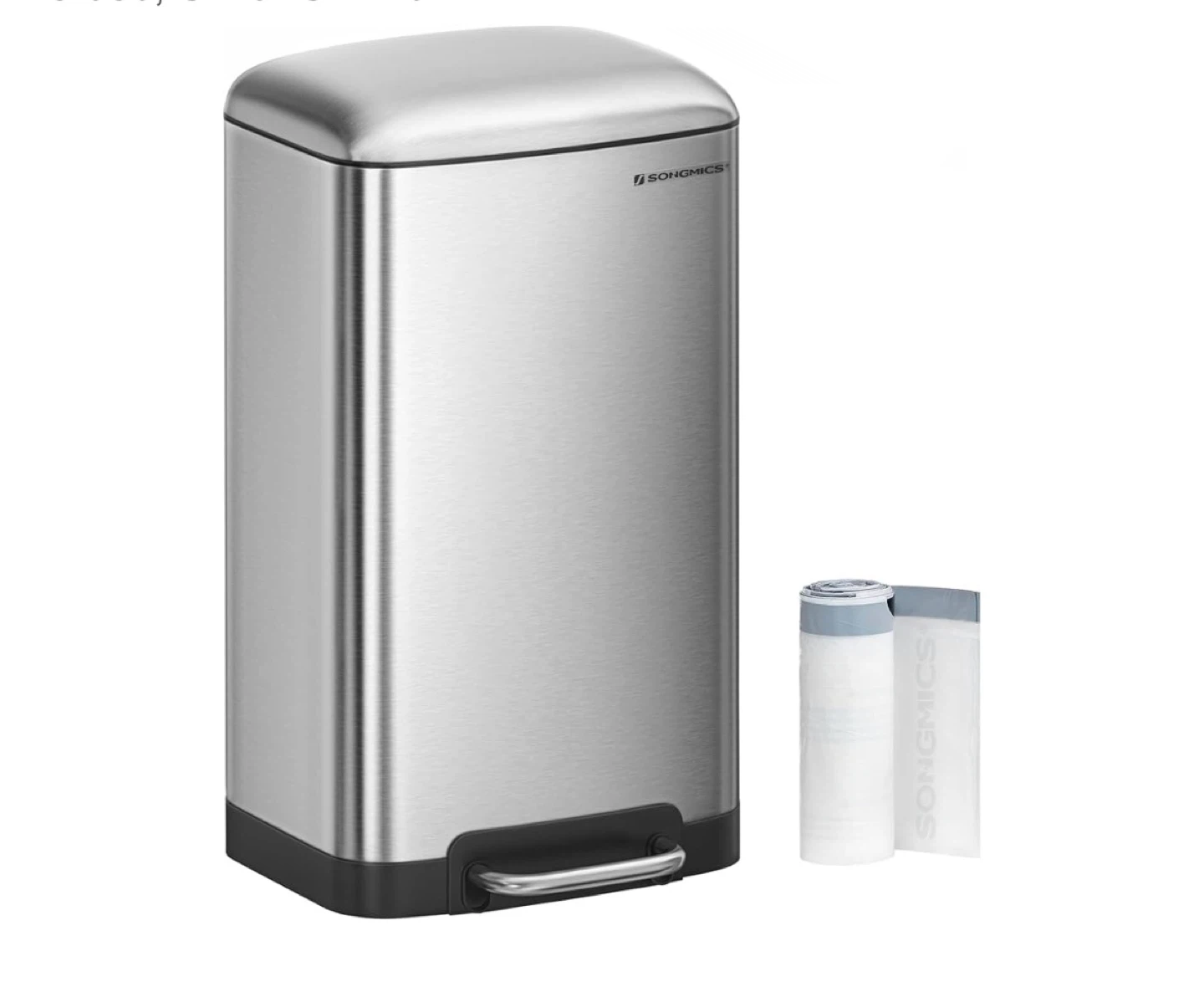 SONGMICS 8-Gallon Stainless Steel Trash Can