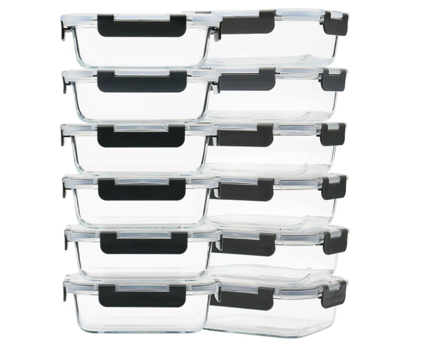 12 Pack Glass Meal Prep Containers - 2.6 Cup
