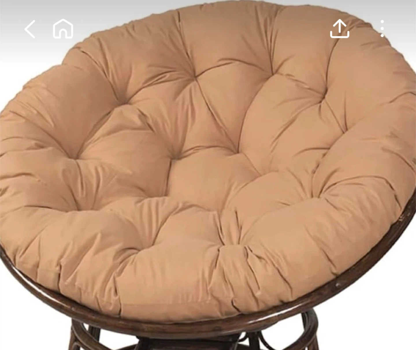 Papasan Chair with Cushion(white and Brown) - photo 2