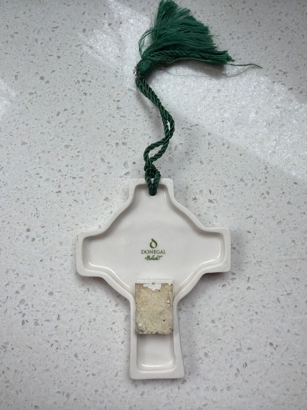 Donegal Crystal Celtic Cross Ornament with Shamrock - photo 2