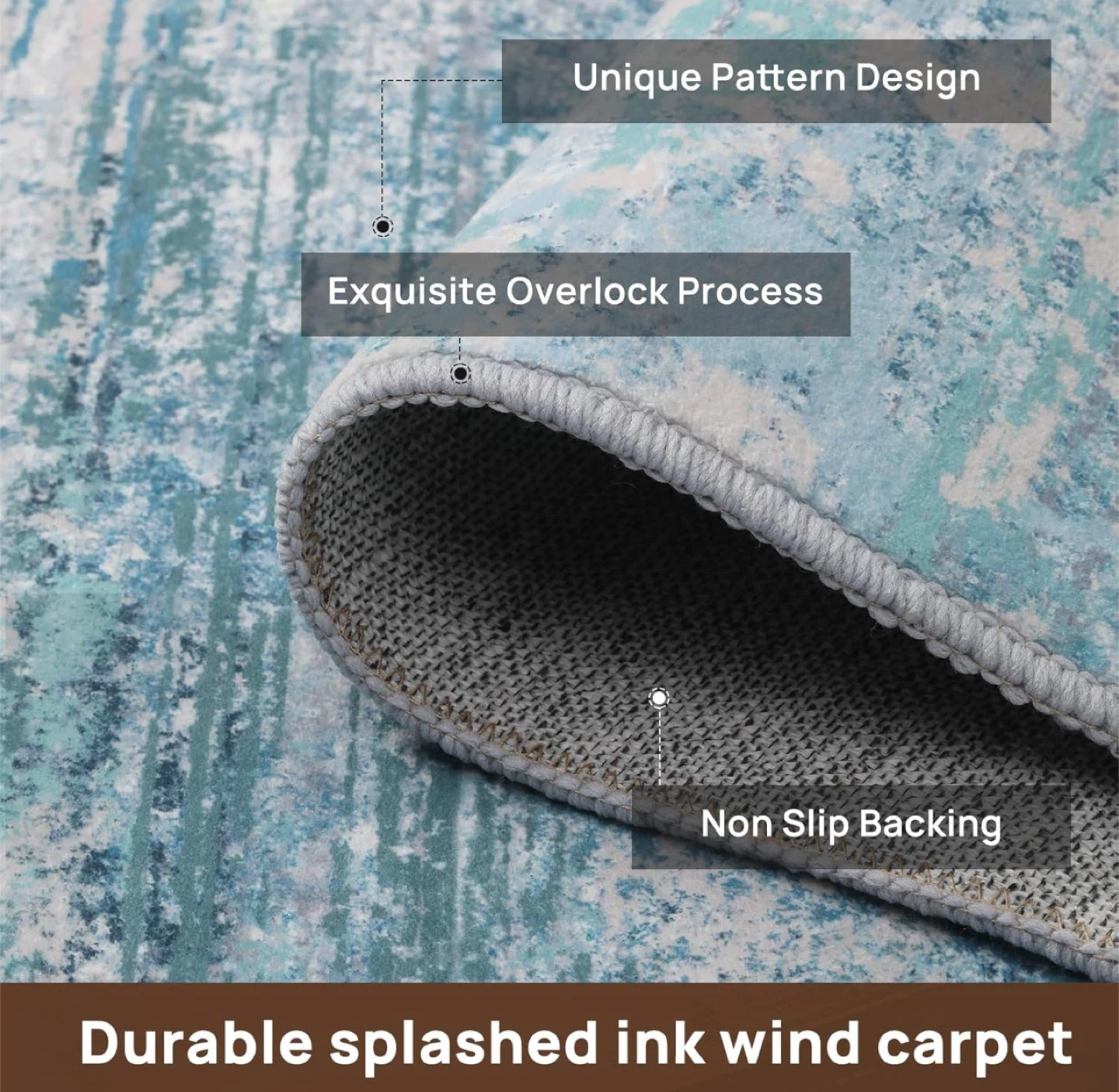 Abstract 4x6 Area Rug Washable Soft Non-Slip - photo 5