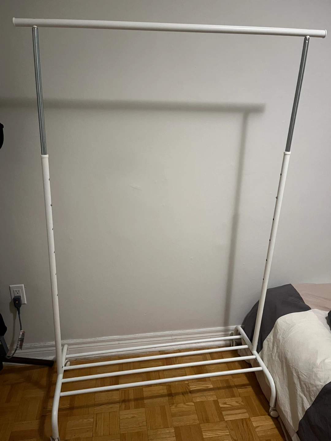 White Rolling Garment Rack