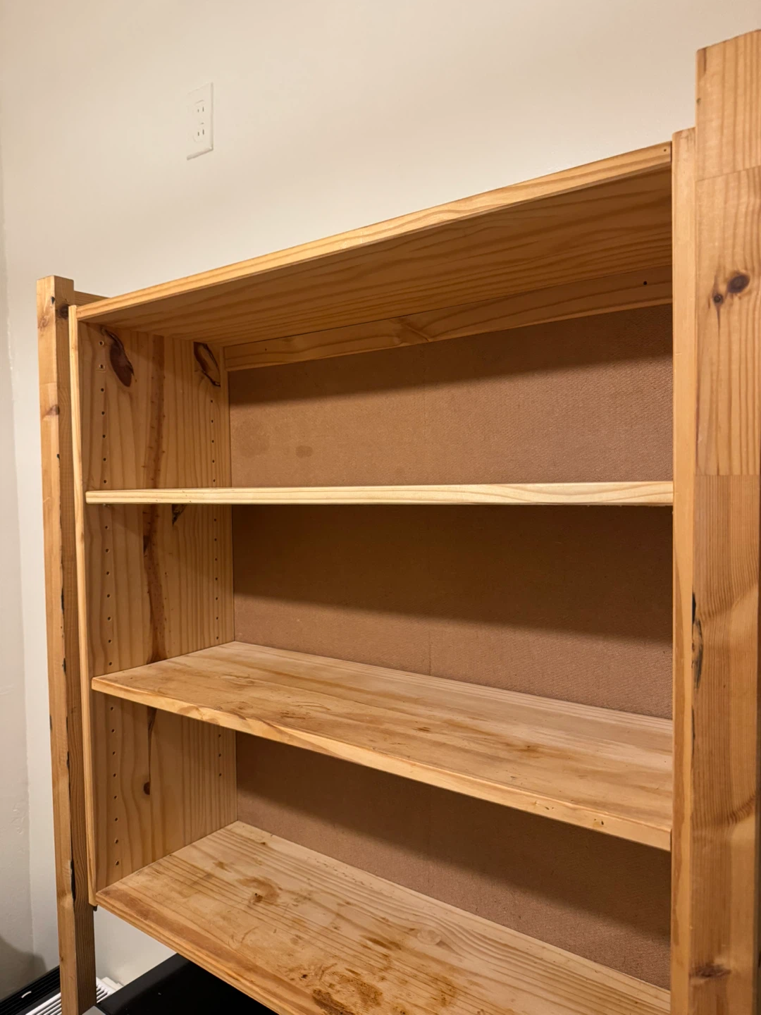 Wooden Shelving Unit with Hooks and Drawer - photo 4