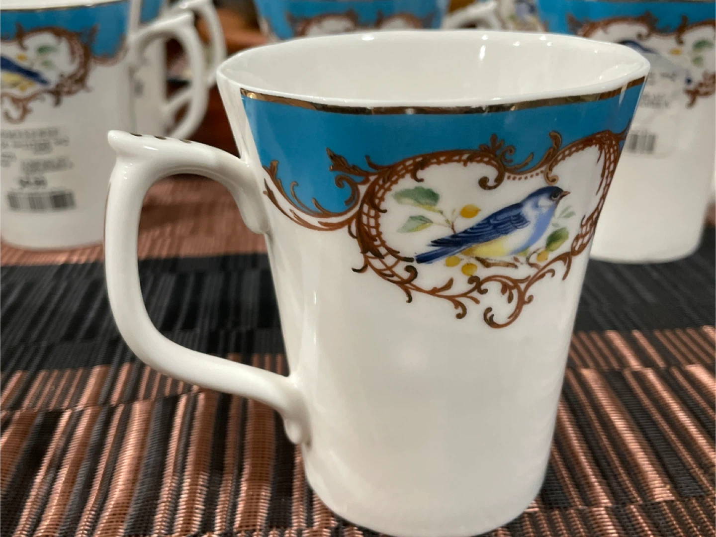 12 Teacups and old style Teapot - photo 2