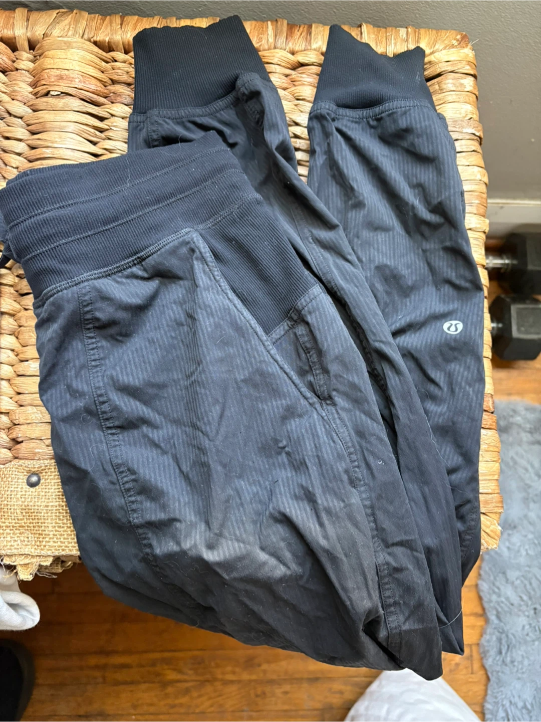 Lululemon Black Striped Track Pants