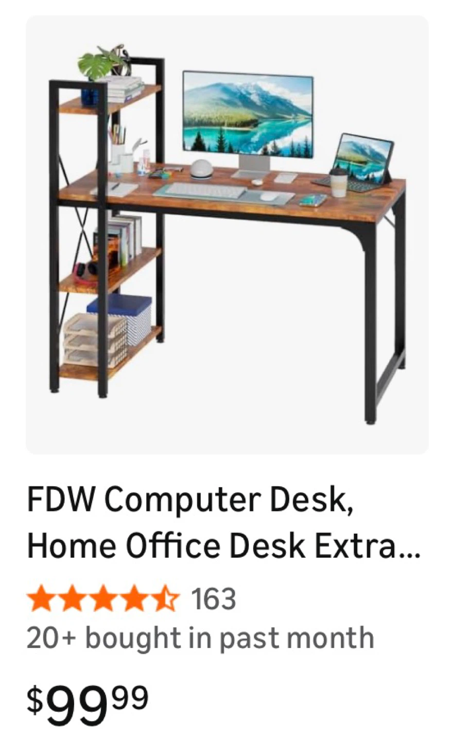 Computer Desk with Shelves