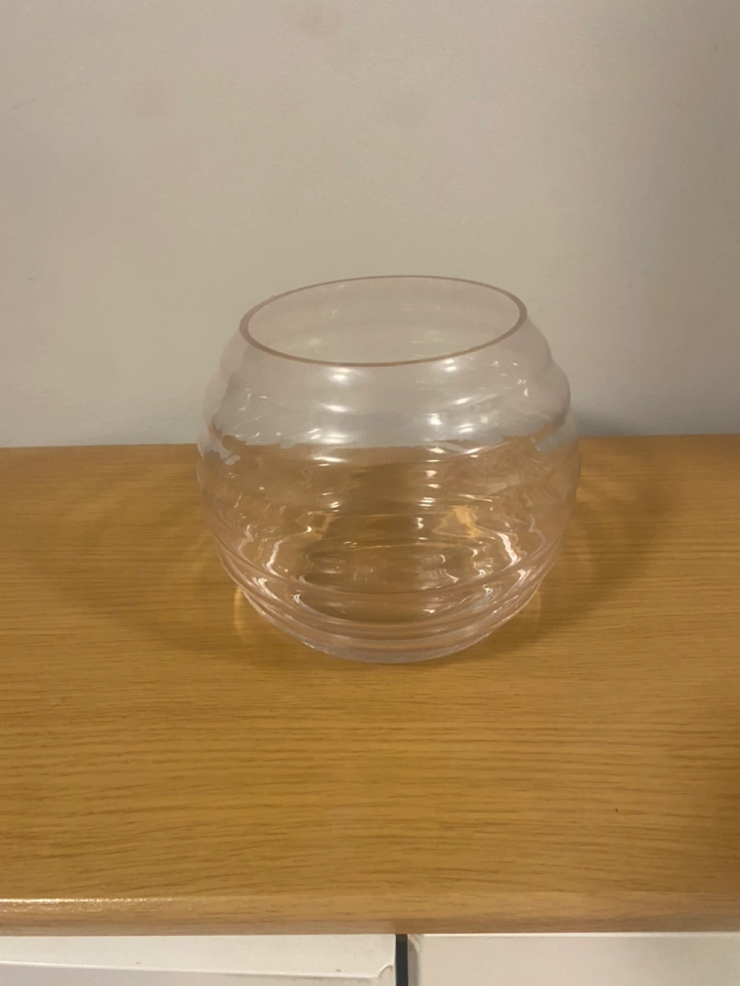 Clear Glass Round Vase